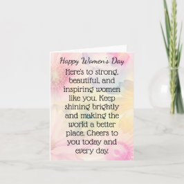 Tarjeta De Agradecimiento Día internacional de la mujer rosa y amarilla 2024
