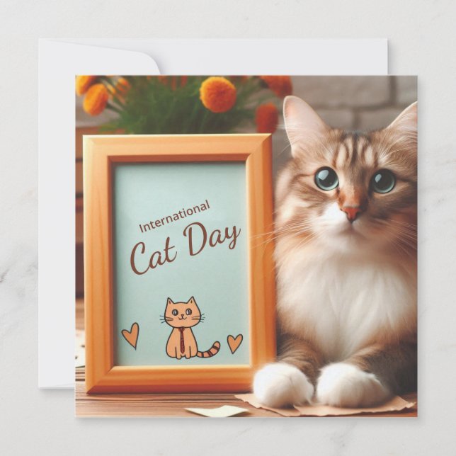 Tarjeta De Agradecimiento Día Internacional del Gato (Anverso)