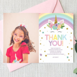 Tarjeta De Agradecimiento Día mágico Unicornio y fiesta de cumpleaños de las