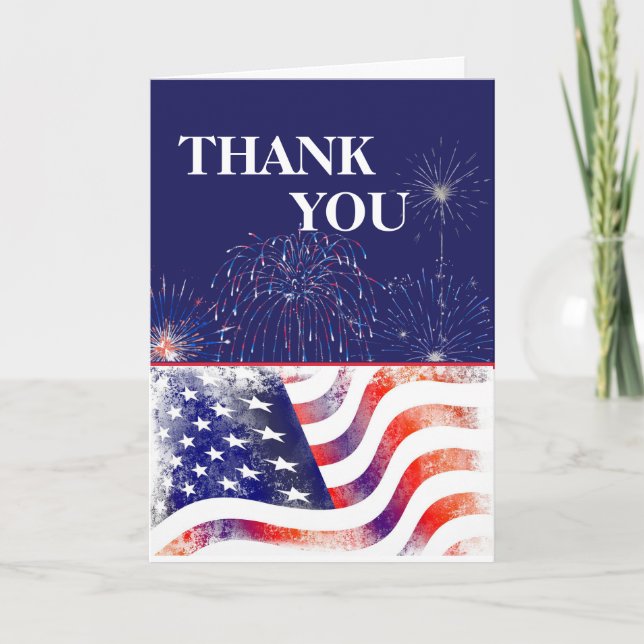 Tarjeta De Agradecimiento Día Patriótico Feliz Veterano (Anverso)