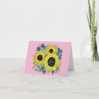 Tarjeta de agradecimiento "Día Soleado" Rosa