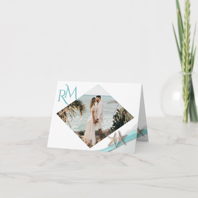 Tarjeta De Agradecimiento Diamante de cinta de pez estrella con foto (Anverso)