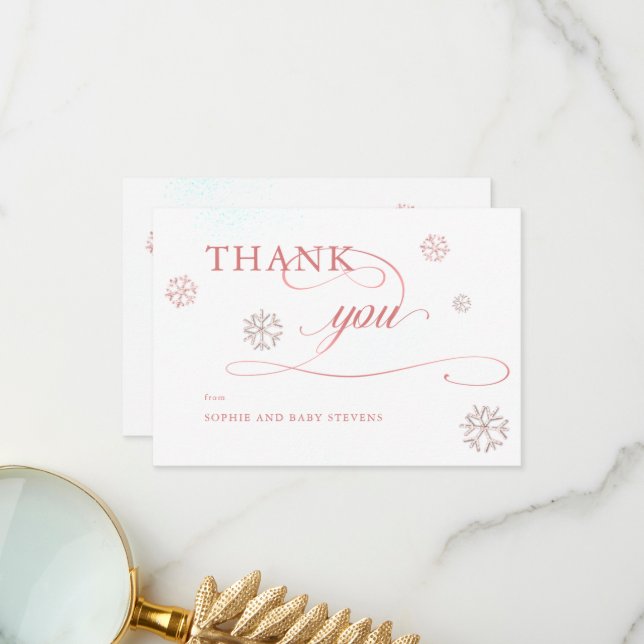 Tarjeta De Agradecimiento Diamantes de imitación fríos Chica de invierno Bab (Anverso/Reverso In Situ)