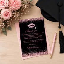Diamantes Rosados Elegantes Graduación Gracias