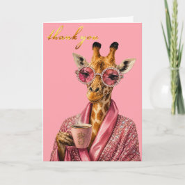 Tarjeta De Agradecimiento Diamantes rosados y glamour matutino