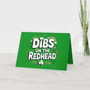 Tarjeta De Agradecimiento Dibs en la pelirroja divertido día de San Patricio