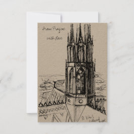 Tarjeta De Agradecimiento Dibujo a mano alzada desde Praga con amor