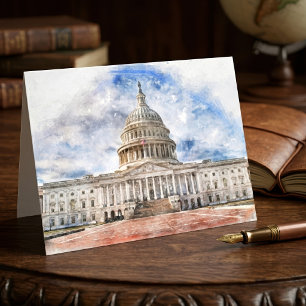 Tarjeta De Agradecimiento Dibujo al pastel del Capitolio de los Estados Unid