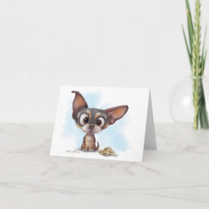 Tarjeta De Agradecimiento Dibujo animado de cachorro de Chihuahua lindo