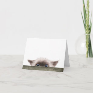 Tarjeta De Agradecimiento Dibujo animado de gatito siamés acechándote