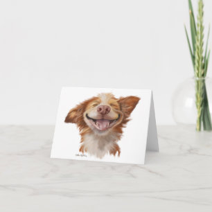 Tarjeta De Agradecimiento Dibujo animado de perro con gran sonrisa
