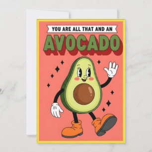 Tarjeta De Agradecimiento Dibujo animado de pun de aguacate lindo eres todo 