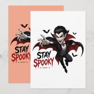 Tarjeta De Agradecimiento Dibujo animado de vampiro espeluznante