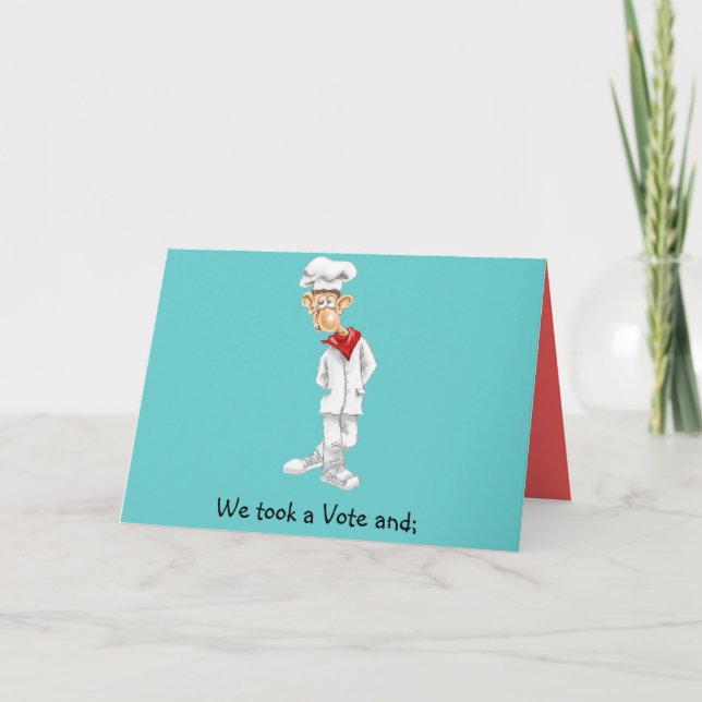 Tarjeta De Agradecimiento Dibujo animado del cocinero con refranes (Anverso)