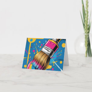 Tarjeta De Agradecimiento Dibujo con pincel trazo de tinta colorida
