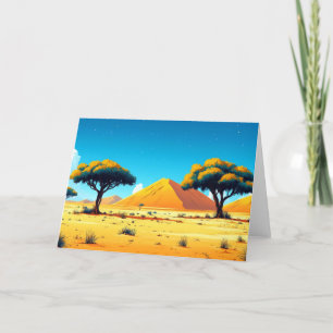 Tarjeta De Agradecimiento Dibujo de acuarela de Ilustracion de árbol desiert