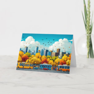 Tarjeta De Agradecimiento Dibujo de acuarela de la arquitectura de la ciudad