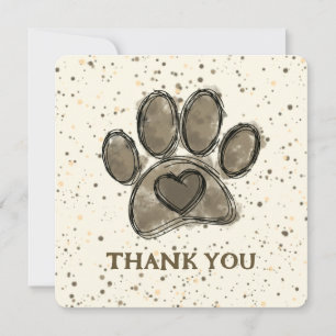 Tarjeta De Agradecimiento Dibujo de amante de perros con salpicaduras de pin