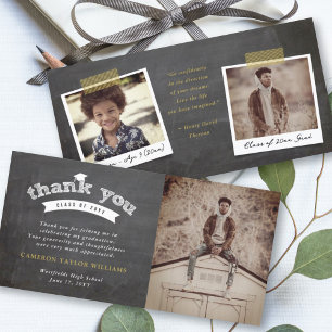 Tarjeta De Agradecimiento Dibujo de croqueta de croqueta Tipografía Graduaci