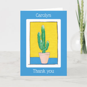 Tarjeta De Agradecimiento Dibujo de Euphorbia Cactus, personalizado