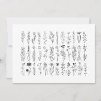 Dibujo de flores y hierbas con tinta