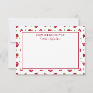 Tarjeta De Agradecimiento Dibujo de Fresa Adorable