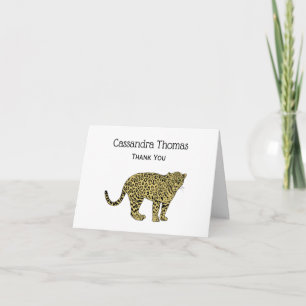 Tarjeta De Agradecimiento Dibujo de Gato con Manchas de Leopardo Guepardo An
