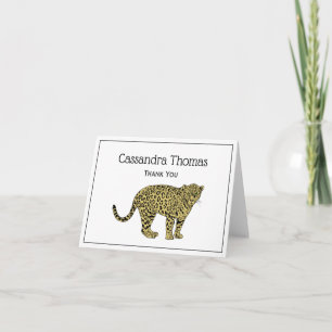Tarjeta De Agradecimiento Dibujo de gato manchado de leopardo guepardo vinta