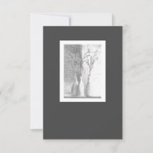 Dibujo de lápiz blanco negro floral minimalista