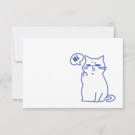 Tarjeta De Agradecimiento Dibujo de personaje de gato blanco lindo y diverti