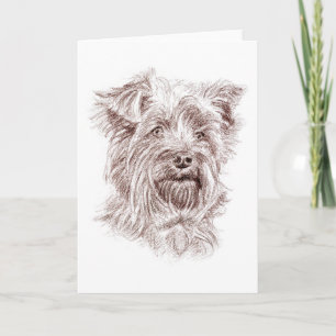 Tarjeta De Agradecimiento Dibujo de Yorkshire Terrier