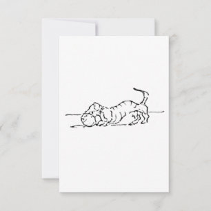 Tarjeta De Agradecimiento Dibujo Divertido de Perro Salchicha