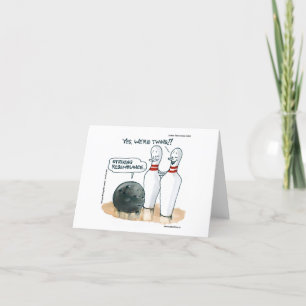 Tarjeta De Agradecimiento Dibujos animados divertidos de bolos de Rick Londo