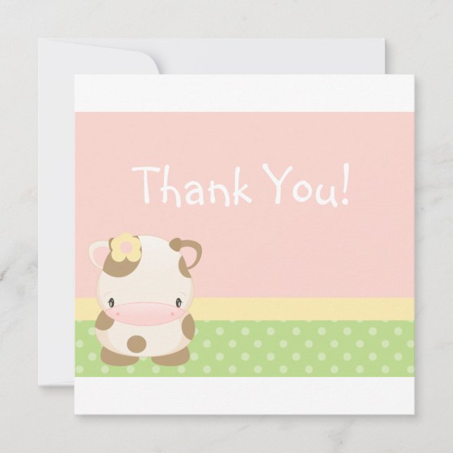 Tarjeta de agradecimiento Diddles Farm Moo-Cow (Anverso)