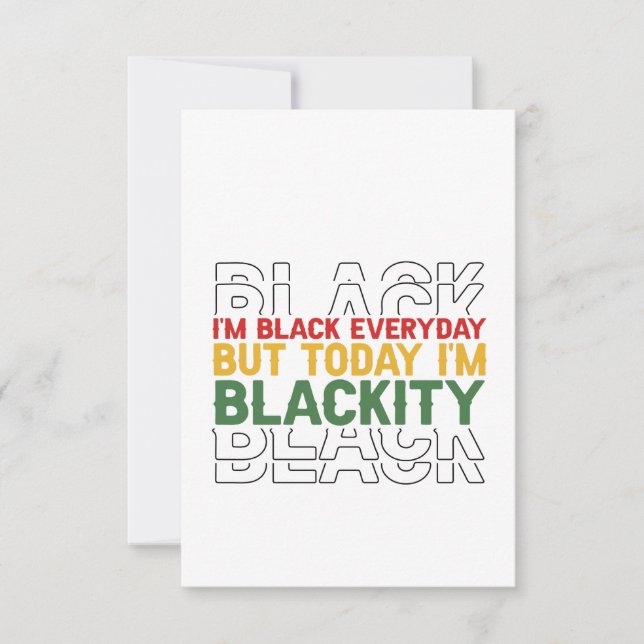 Tarjeta De Agradecimiento Diecinueve de junio soy negro todos los días pero  (Anverso)