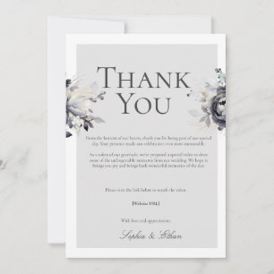 Tarjeta de agradecimiento digital floral simple en