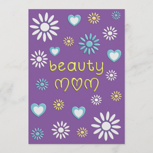 Tarjeta De Agradecimiento DIGITAL greeting card “Beauty Mom” (Anverso)