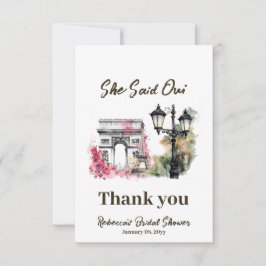 Tarjeta De Agradecimiento Dijo Que Oui Paris Bridal Shower Parich Brunch
