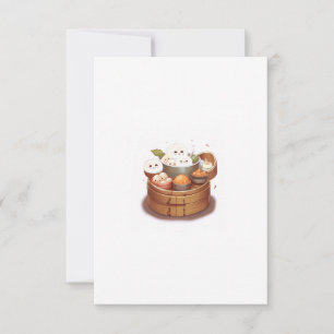 Tarjeta De Agradecimiento Dim sum, tema de comida