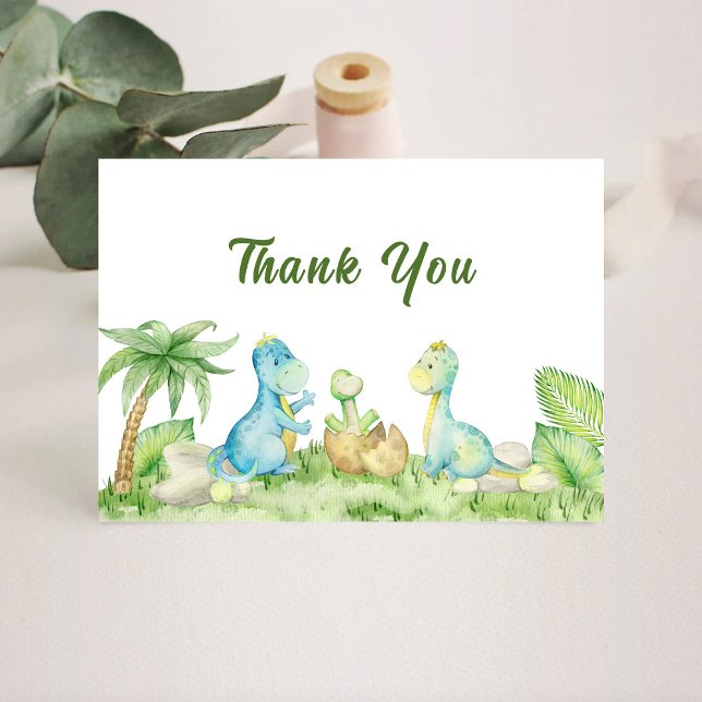 Tarjeta De Agradecimiento Dinosaur Baby Shower (Subido por el creador)