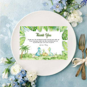Tarjeta De Agradecimiento Dinosaur Baby Shower