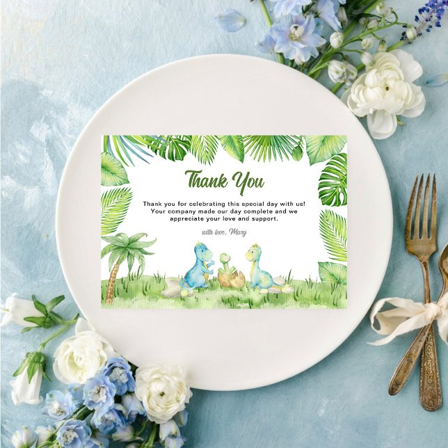 Tarjeta De Agradecimiento Dinosaur Baby Shower (Subido por el creador)