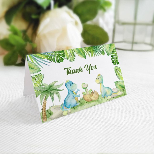 Tarjeta De Agradecimiento Dinosaur Baby Shower (Subido por el creador)