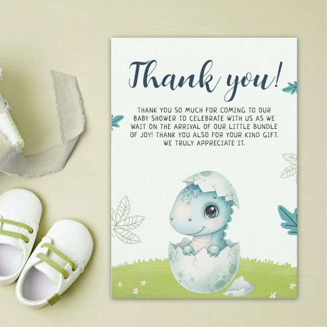 Tarjeta De Agradecimiento Dinosaur Baby Shower Thank You Card for Boy (Subido por el creador)