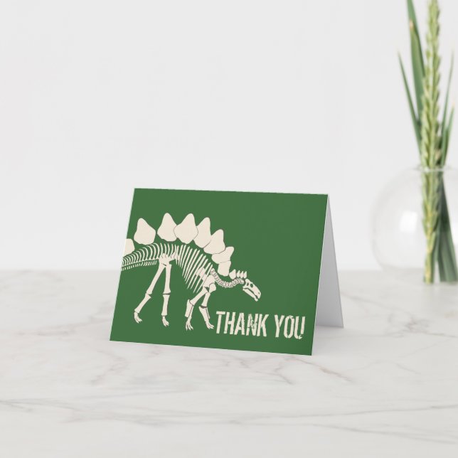 Tarjeta De Agradecimiento Dinosaur Dig Gracias (Anverso)