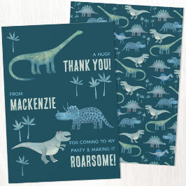 Tarjeta De Agradecimiento Dinosaur Fiesta de Cumpleaños Gracias