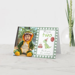 Tarjeta De Agradecimiento Dinosaur Second Birday gracias