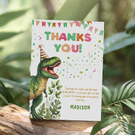 Tarjeta De Agradecimiento Dinosaurio 