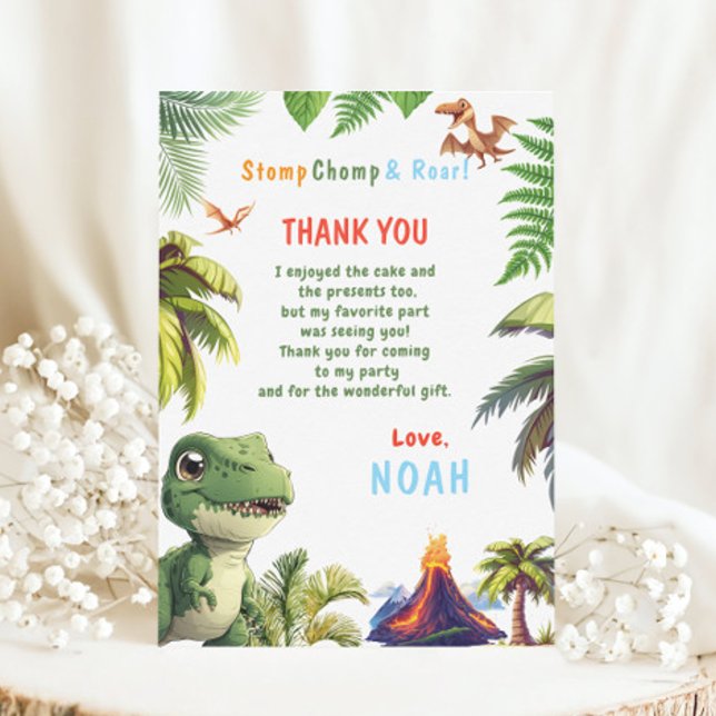 Tarjeta De Agradecimiento Dinosaurio (Subido por el creador)