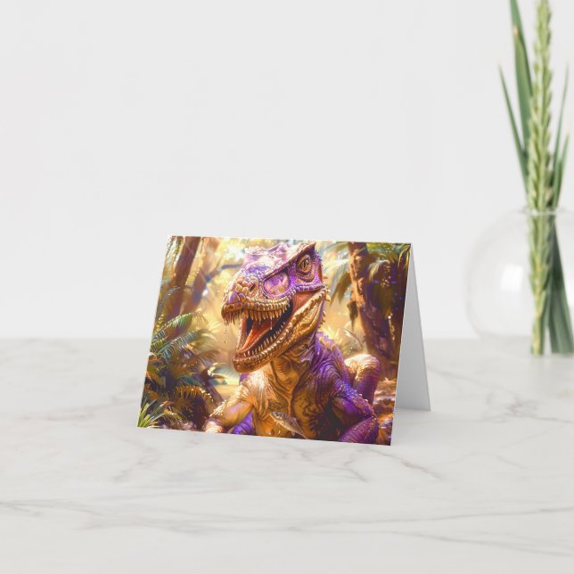 Tarjeta De Agradecimiento Dinosaurio (Anverso)